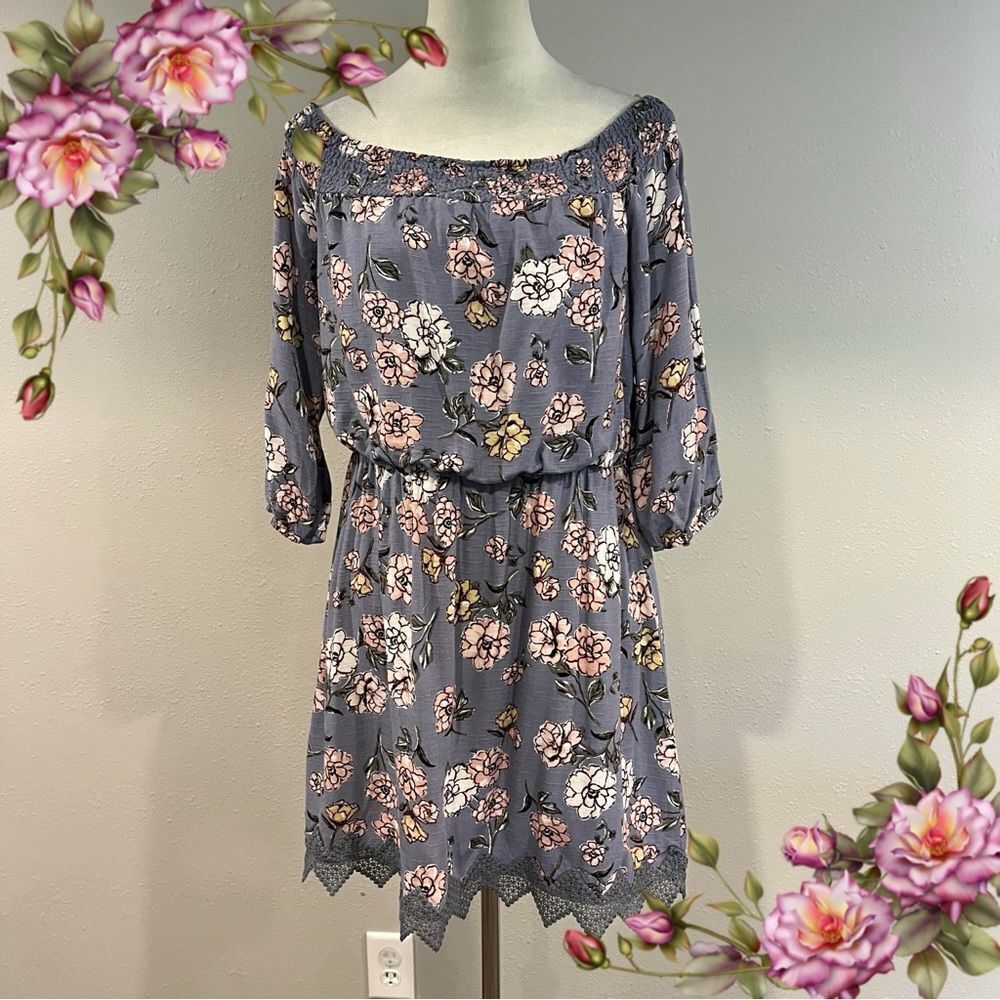 Floral Off-Shoulder‎ mini Dress